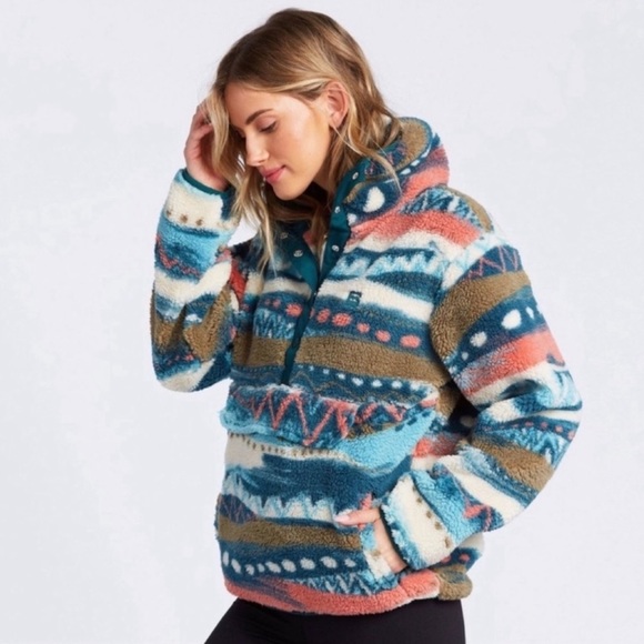 🌴🔆BILLABONG- SWITCH BACK JACKET FLEECE JACKET SWEATER PULL OVER🔆🌴 - Picture 10 of 10